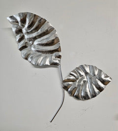 Hand made leaf sculpture in aluminium